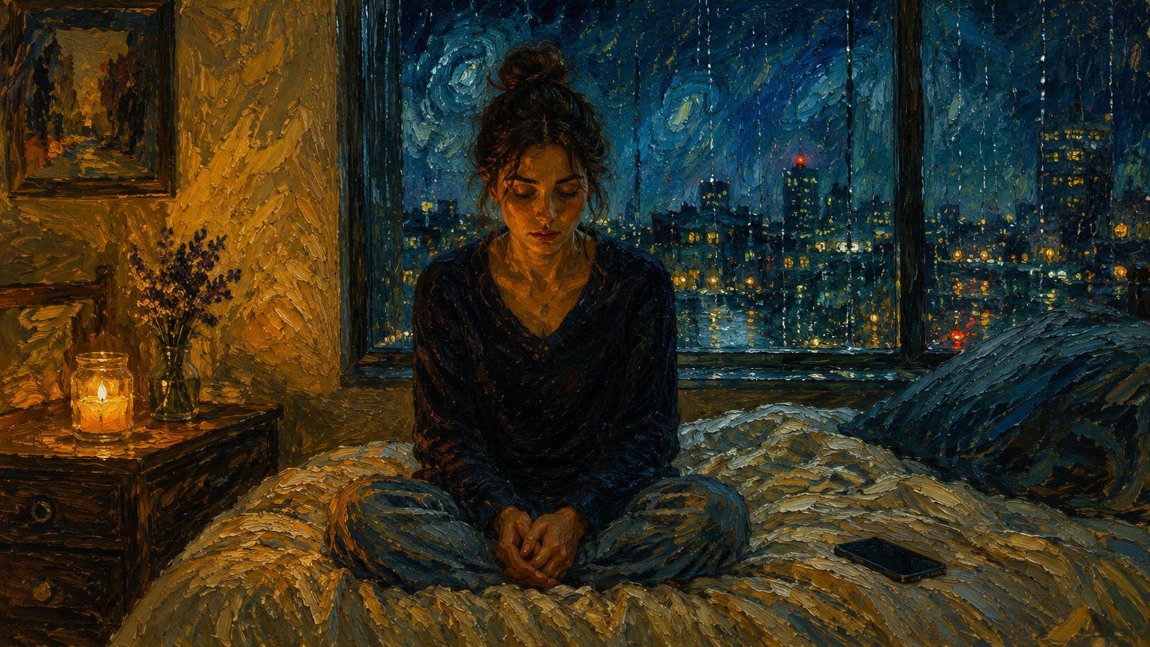 woman sitting alone on bed at night looking conflicted — why do I keep going back to someone who doesn't want me